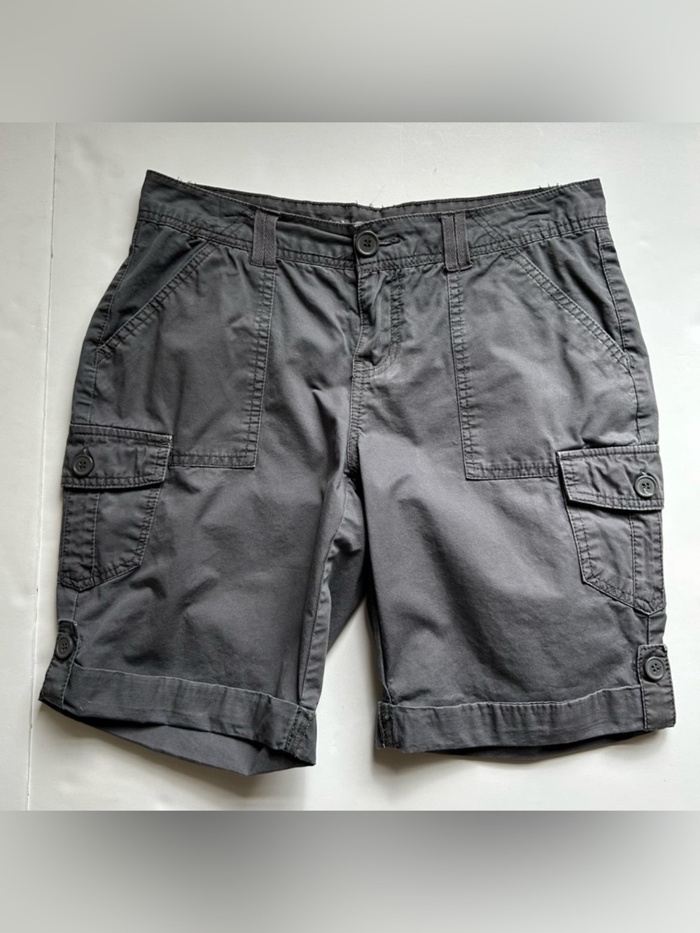 Apt. 9 Gray Utility Bermuda Shorts Cargo Walking Hiking Outdoor Knee Length Sz 6